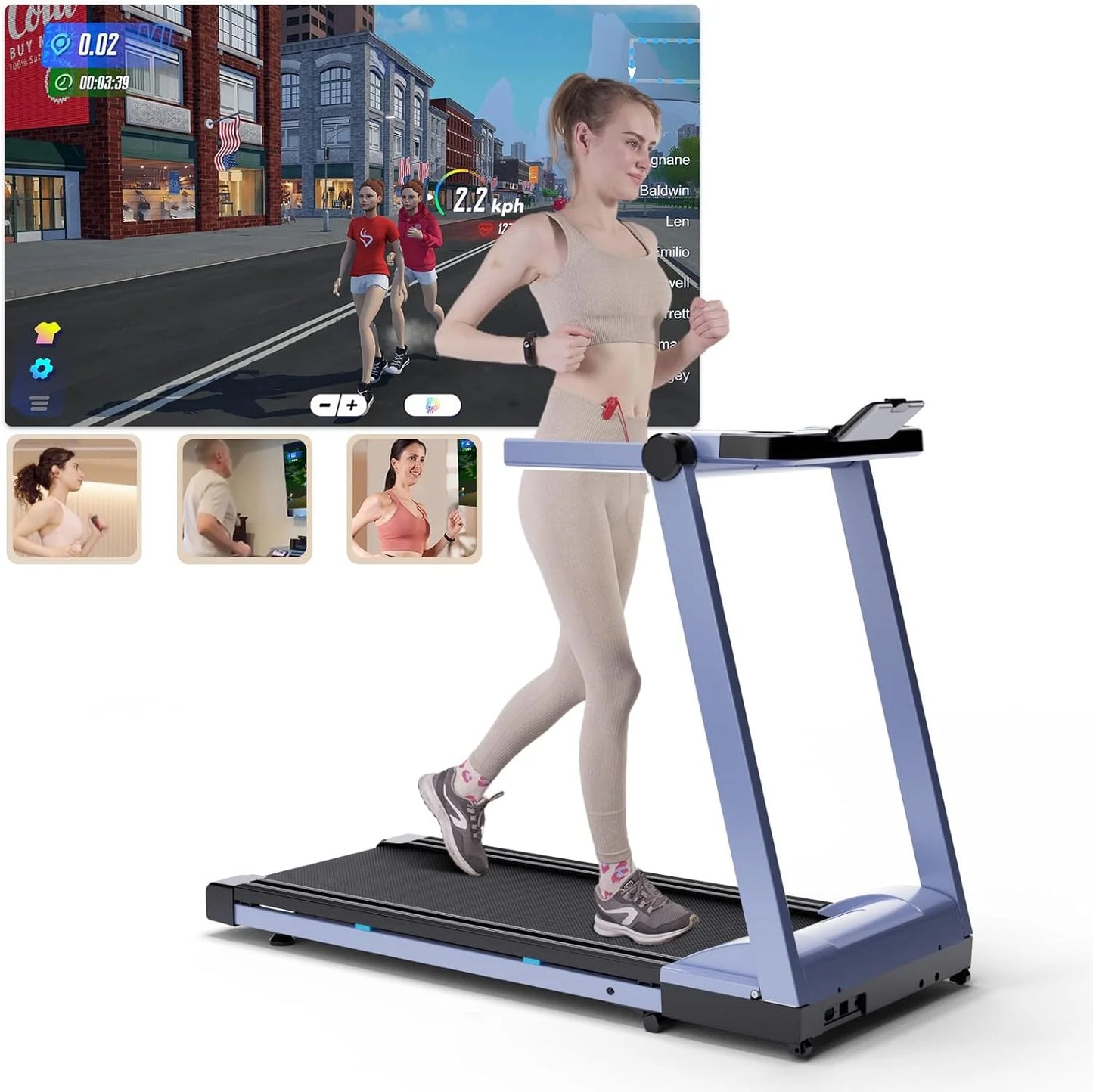 None 3.5HP Foldable Treadmill With Six Percent Incline 10MPH Office