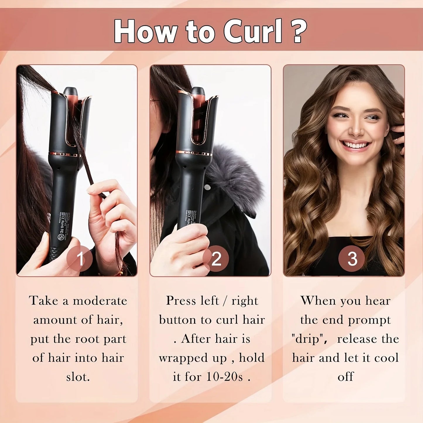 UKLISS Automatic Hair Curler Ceramic Rotating Styler