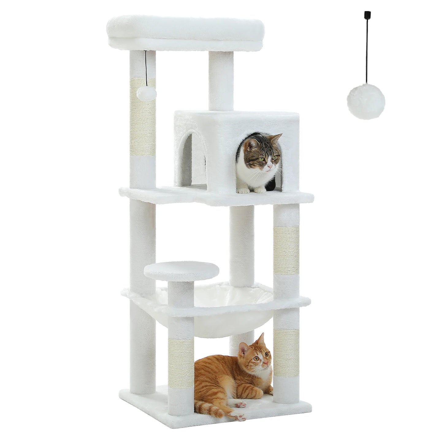 PETEPELA Cat Tree 5-Level Tower For Indoor Cats Large Hammock