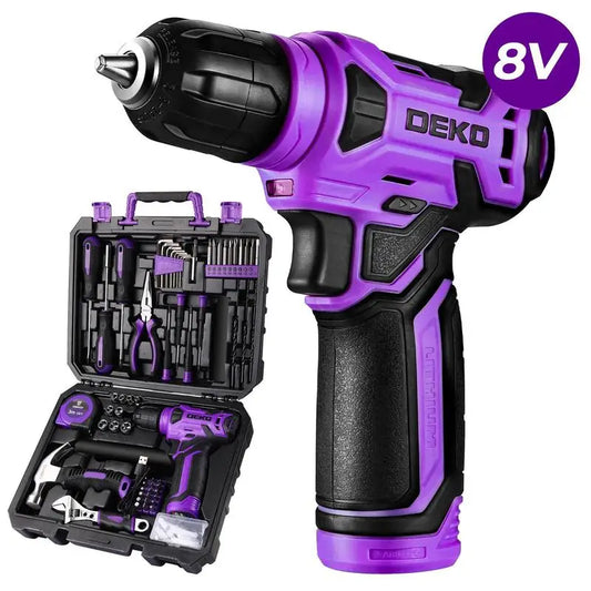 8V Cordless Drill Set 126-Piece Tool Kit With Storage