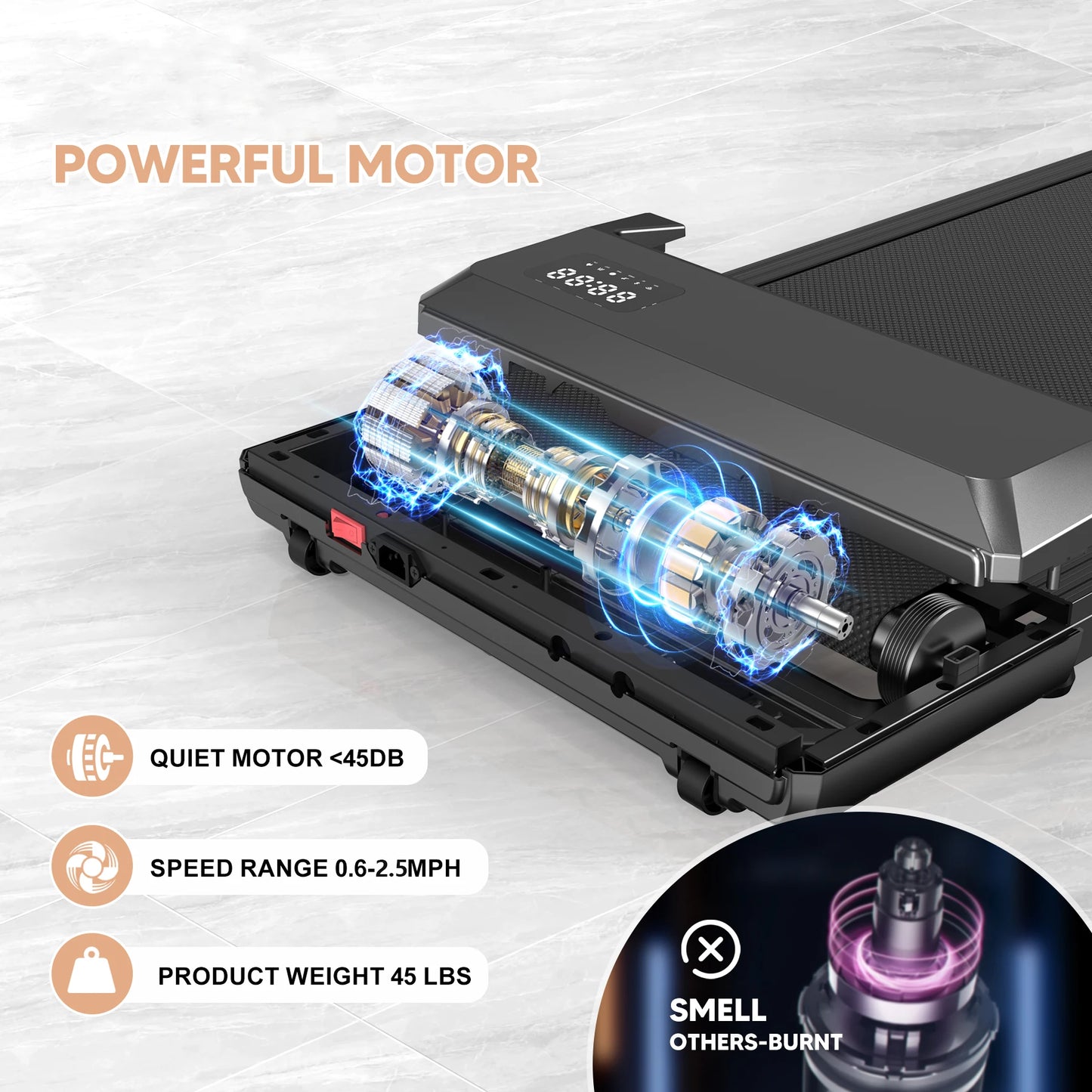 Superun 2-In-1 Run Walking Pad Under Desk Treadmill