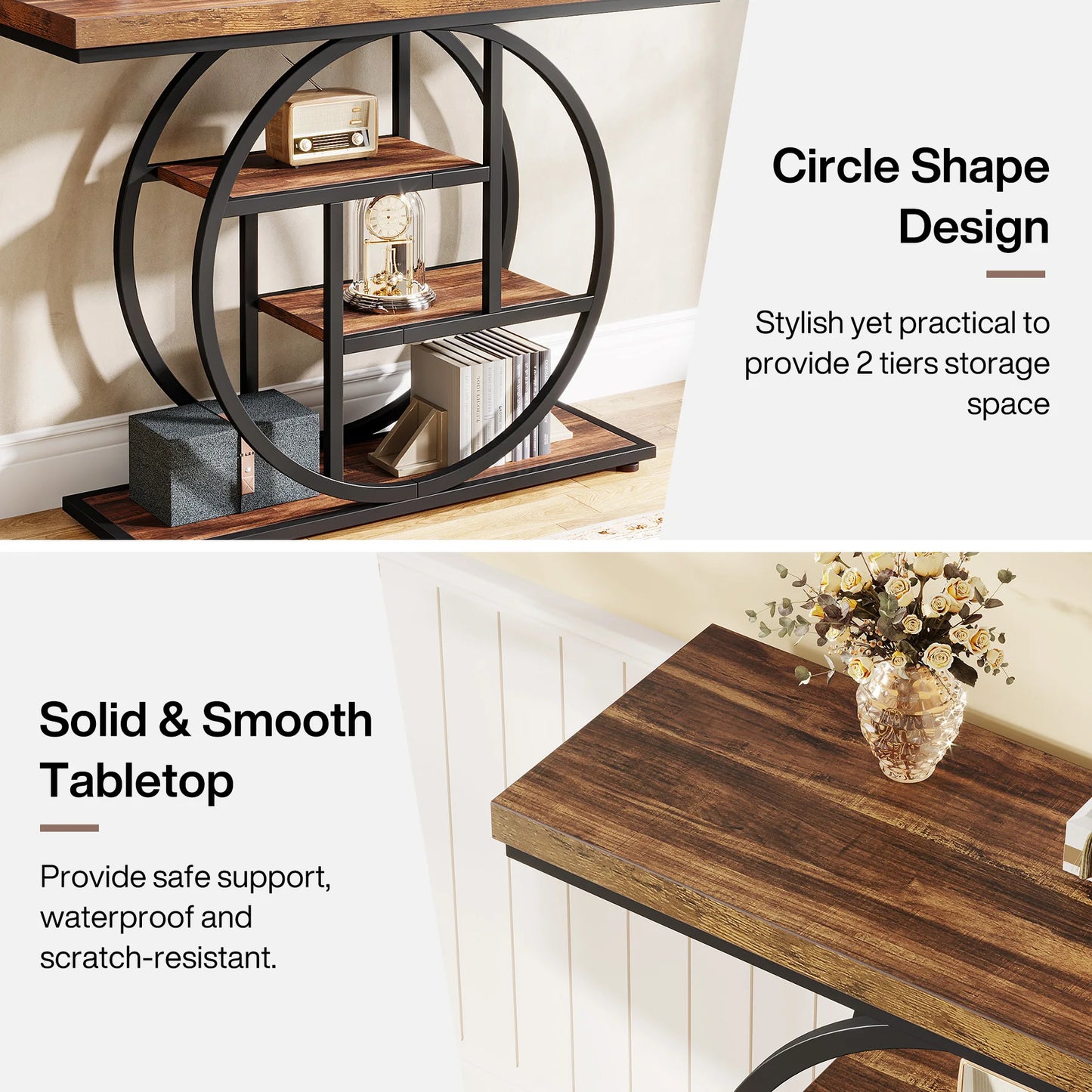 Tribesigns 4 Tier Console Table For Living Room And Entryway