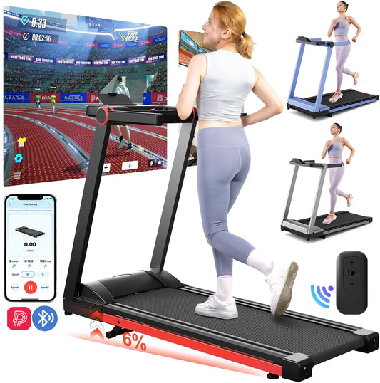 None 3.5HP Foldable Treadmill With Six Percent Incline 10MPH Office