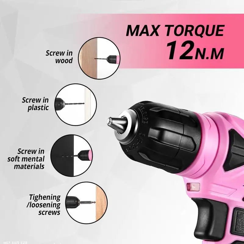 8V Cordless Drill Set 126-Piece Tool Kit With Storage