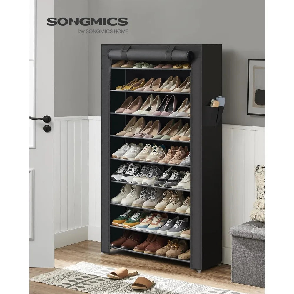 Dustproof Cover Shoe Rack Free Standing Organizer Holds 40-50 Pairs