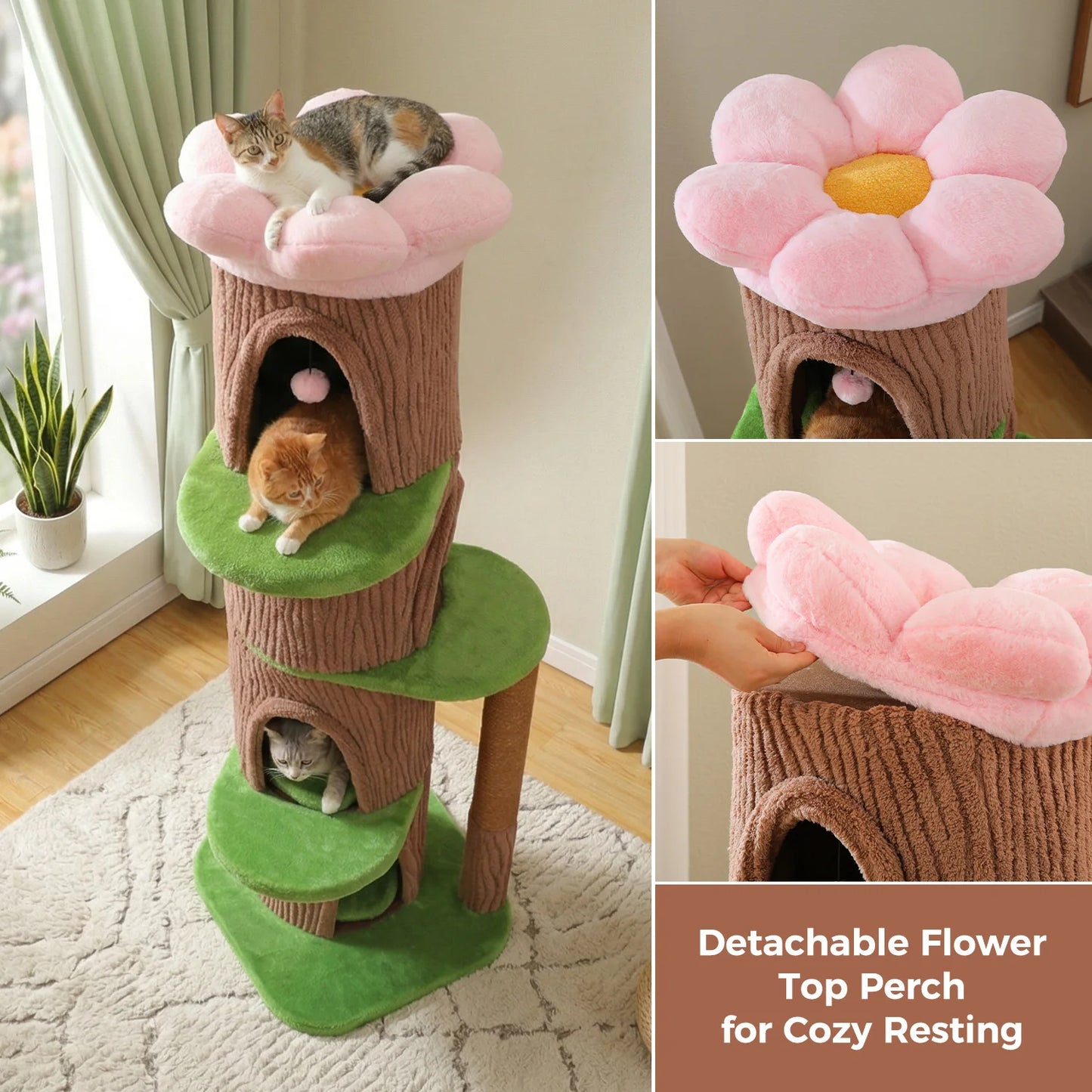 PAWZ Road Large Cat Tree Tower With Condos And Scratching Posts