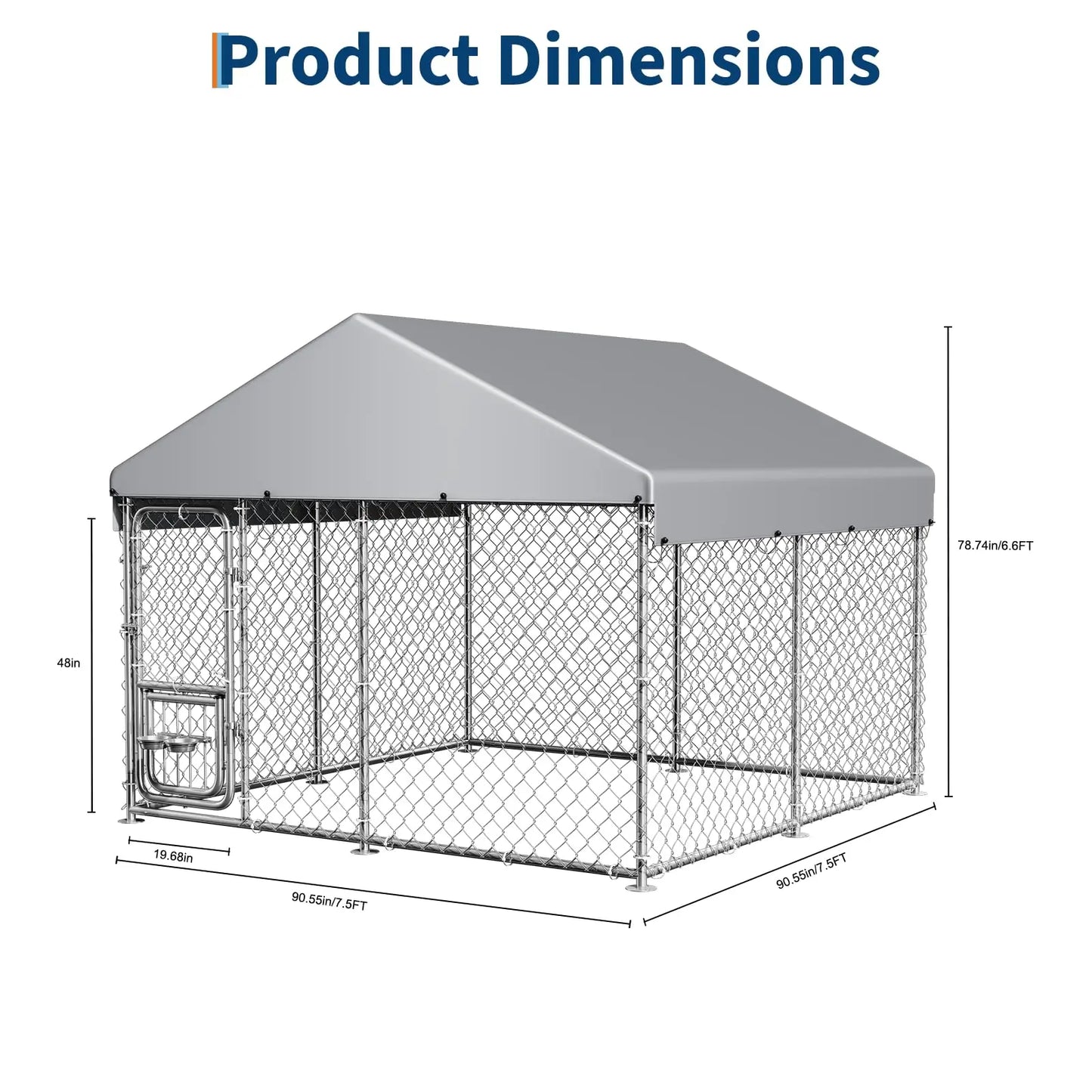 DishyKooker Heavy Duty Outdoor Dog Kennel With Roof Cover