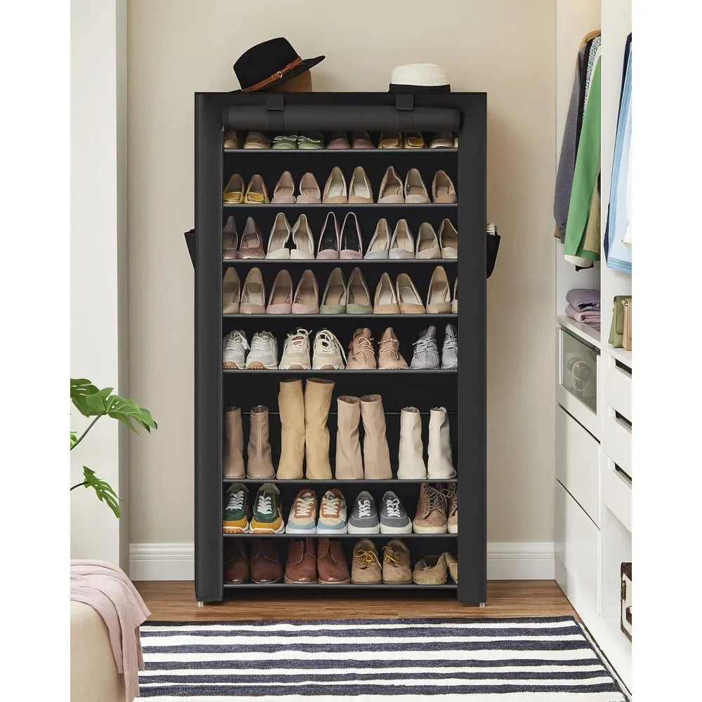 Dustproof Cover Shoe Rack Free Standing Organizer Holds 40-50 Pairs