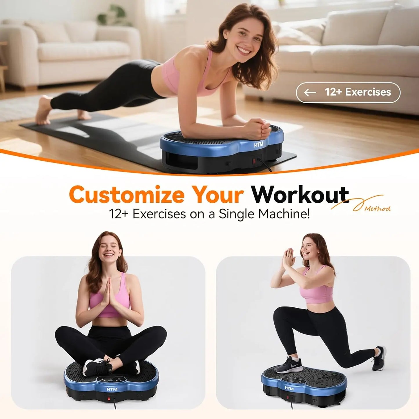 HTMM Vibration Plate Weight Loss Machine For Home Gym