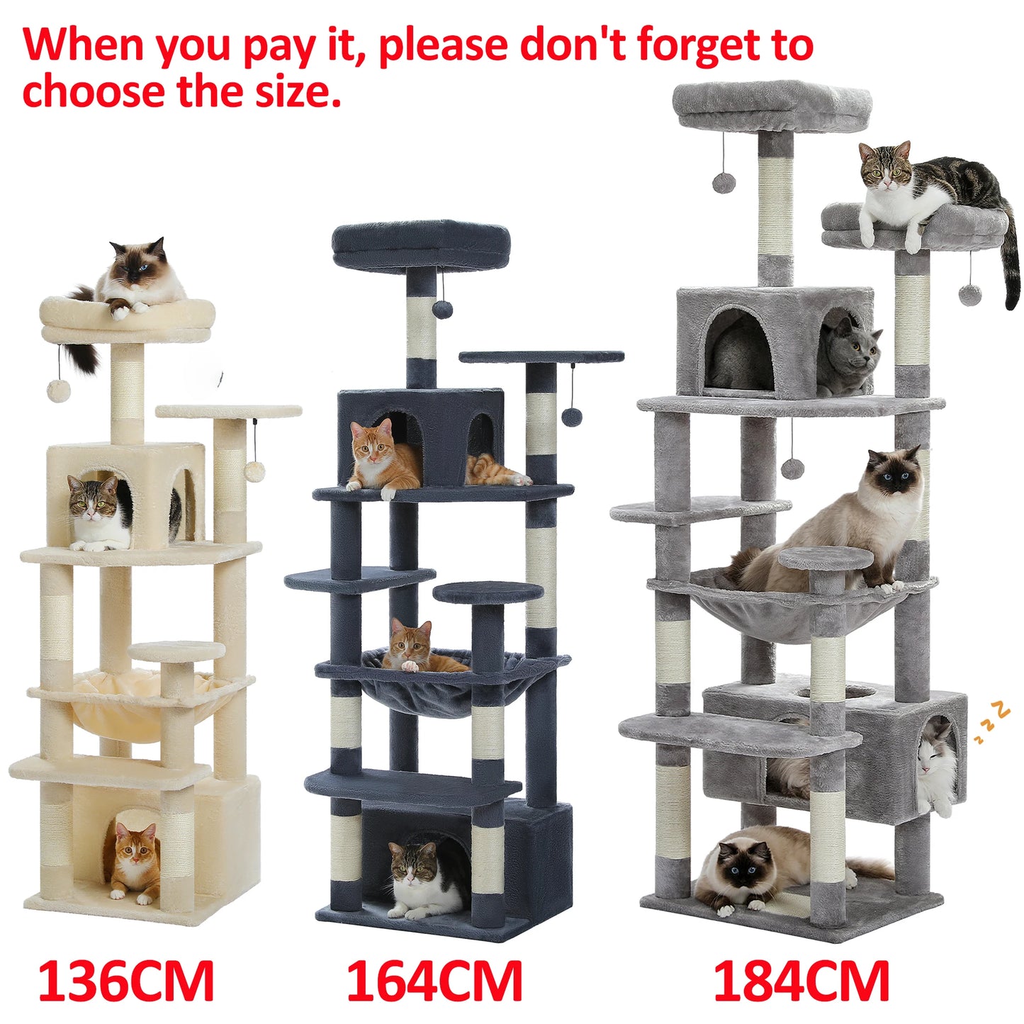 PAWZ Road Large Cat Tree Tower With Scratching Posts